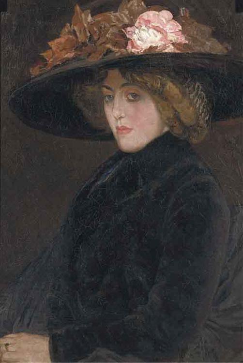 Leo Gestel Portrait of an elegant lady with a hat China oil painting art